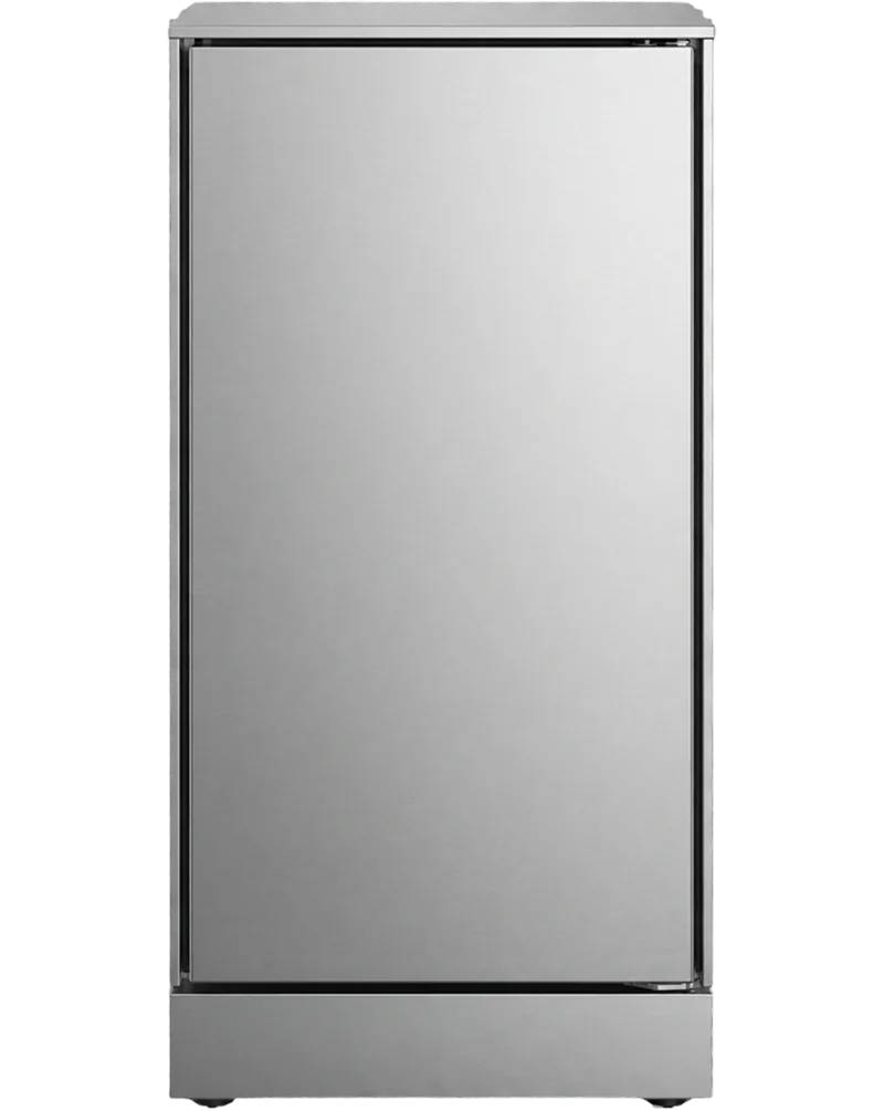 Stainless steel undercounter built-in ice maker, serviced by Bodewell Appliance Repair